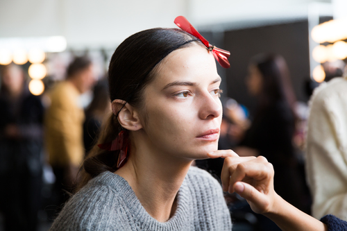 Makeup behind the scenes.