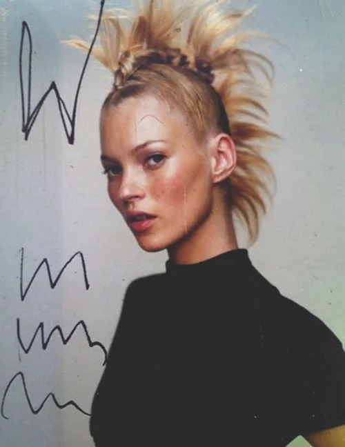 Kate Moss by Mario Testino in a rejected cover for W magazine, 2000.