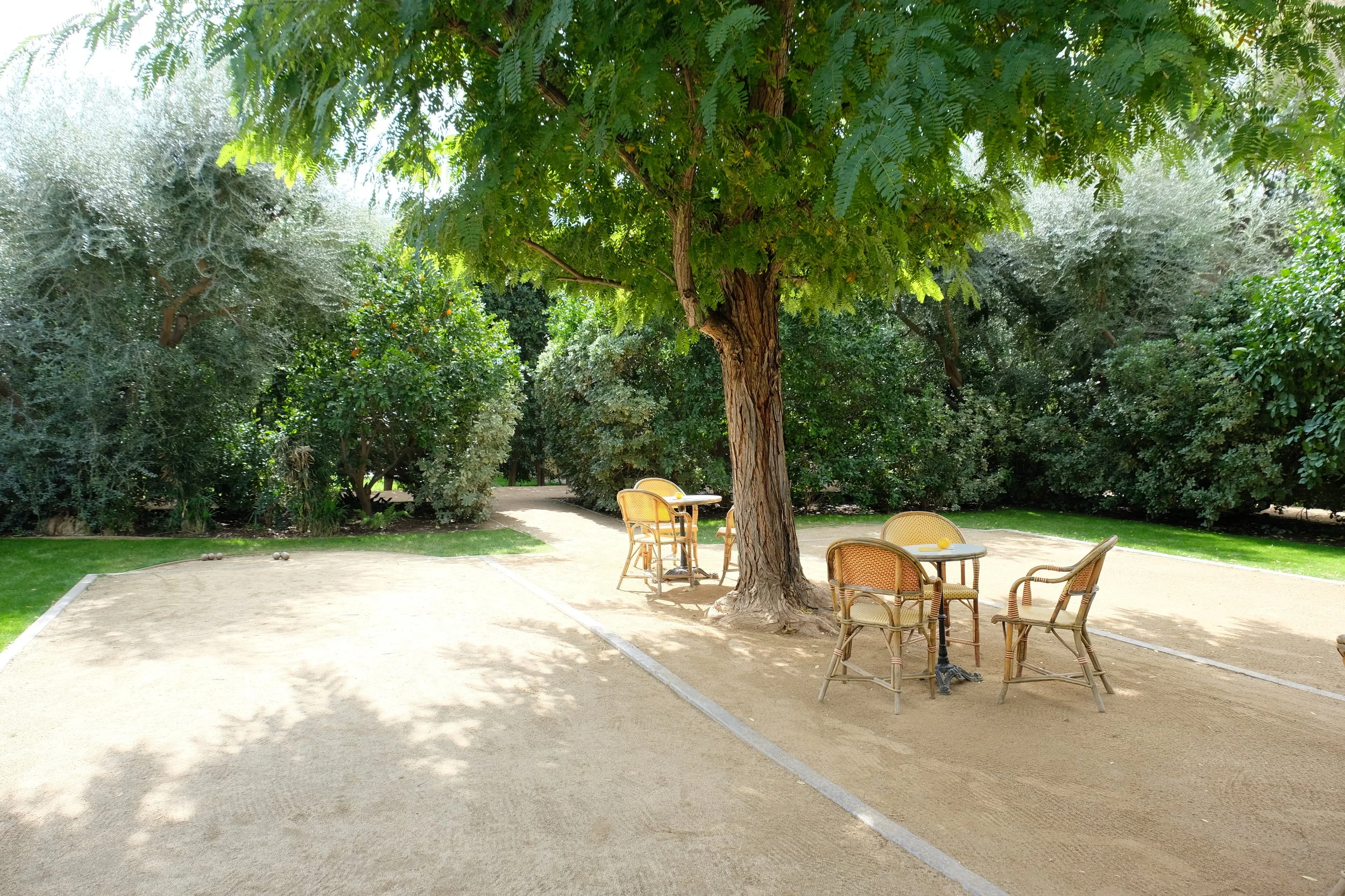Pentanque courts.