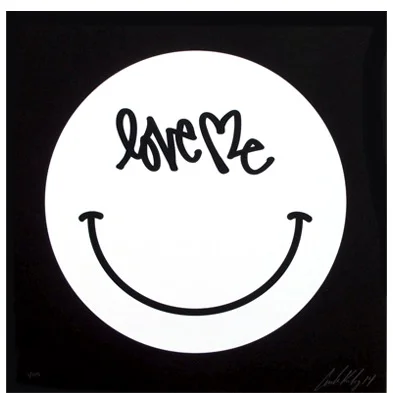 Love Me Limited Edition signed prints by Curtis Kulig , sold as a pair.