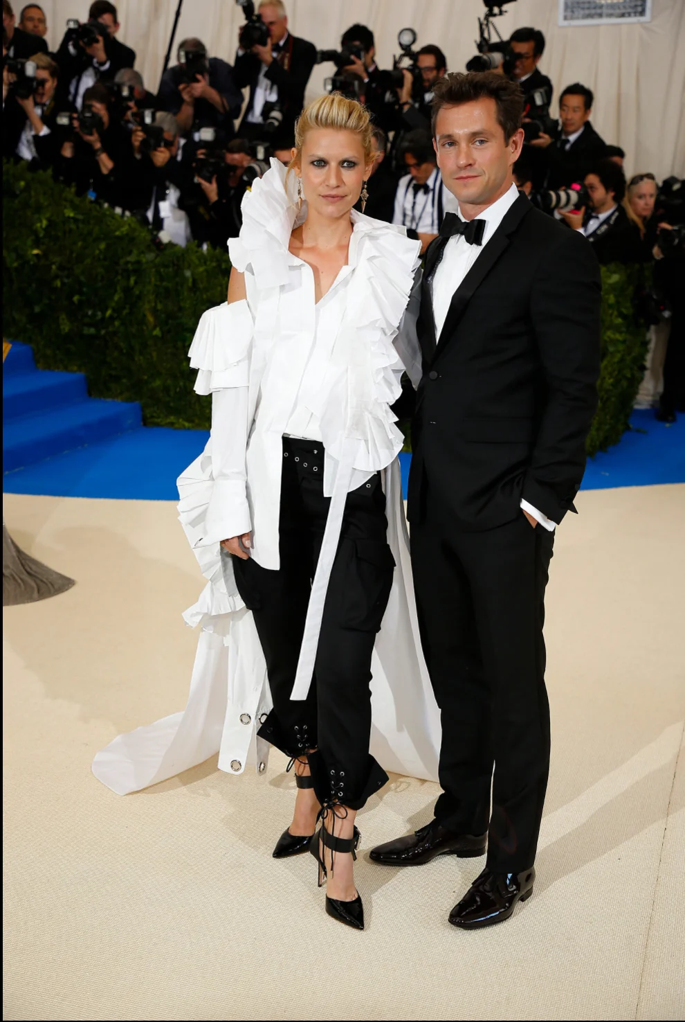 Claire Danes (left) in Monse, Hugh Dancey (right). 