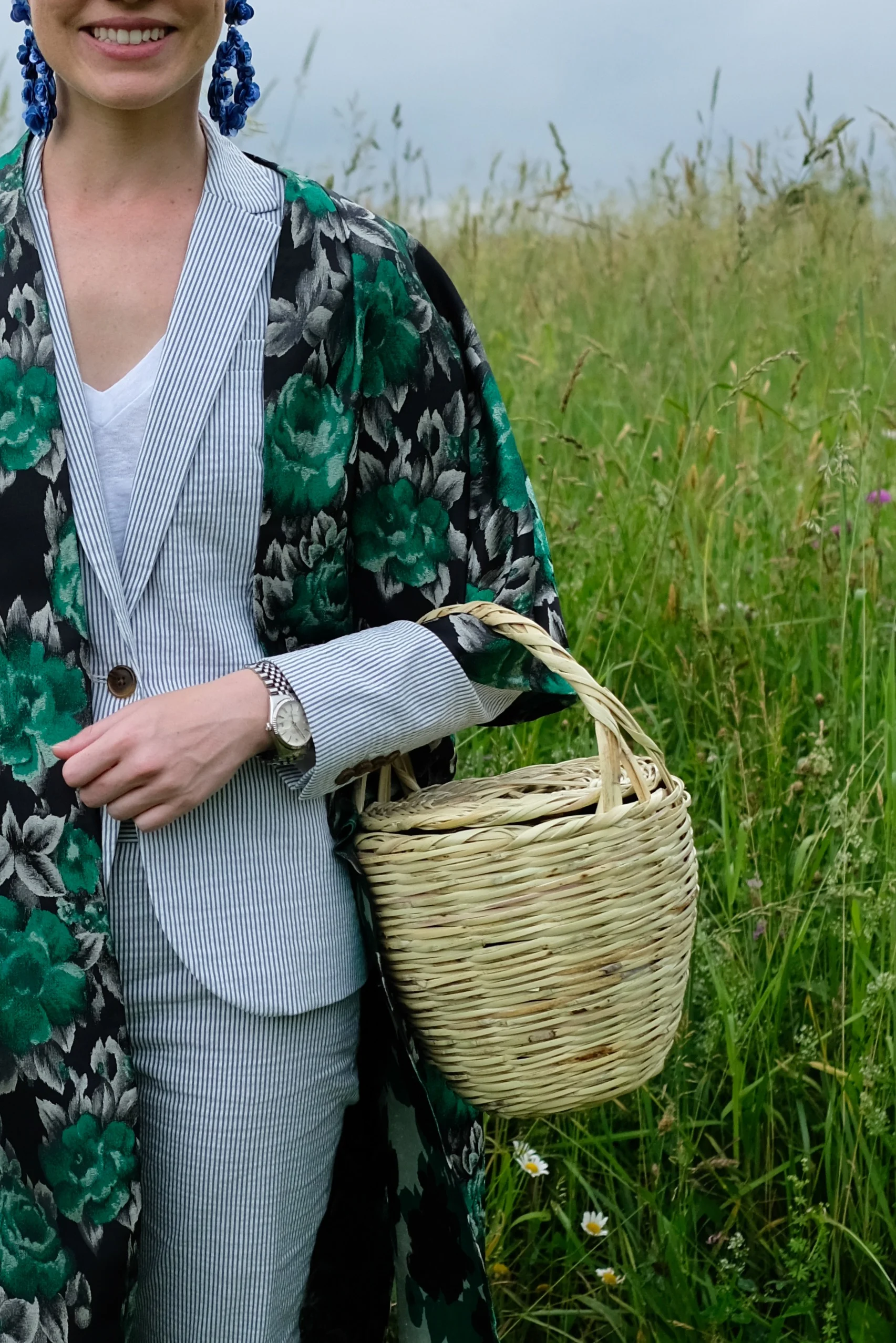 Details: Earrjngs by J.Crew, basket purchased here.