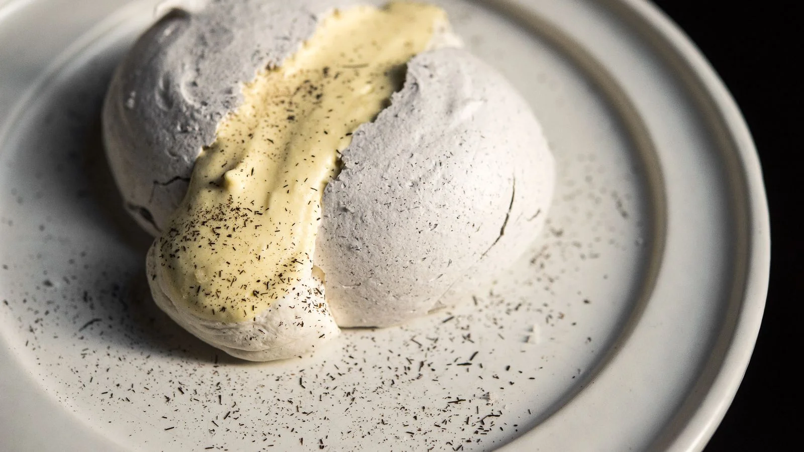 Husk Meringue with Corn Mousse.