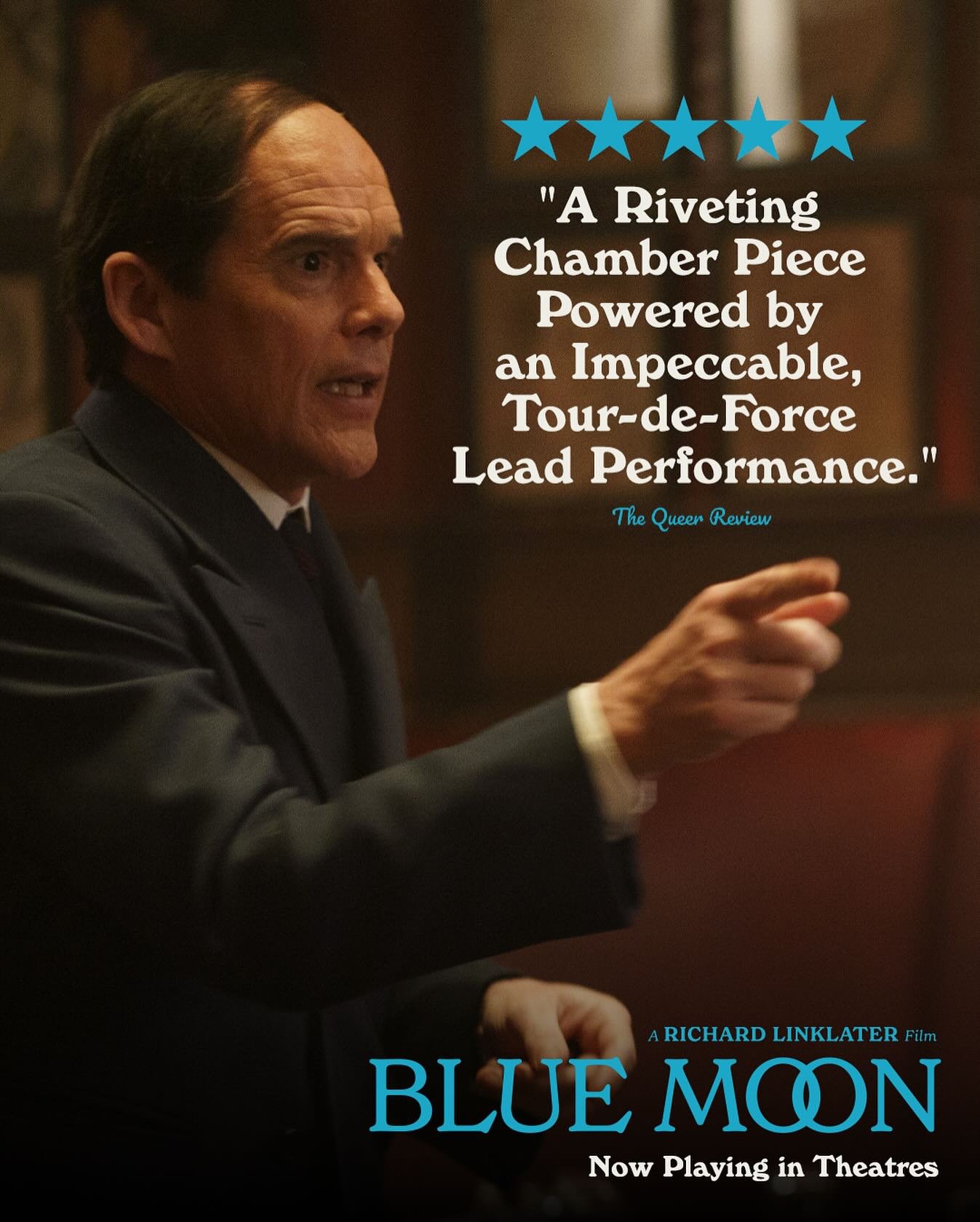 @bluemoon.movie is &ldquo;a reviiting chamber piece powered by impeccable, tour-de-force lead performance&rdquo; &mdash; NOW PLAYING only in theatres. 

From Richard Linklater, starring Ethan Hawke, Margaret Qualley, Andrew Scott, and Bobby Cannavale