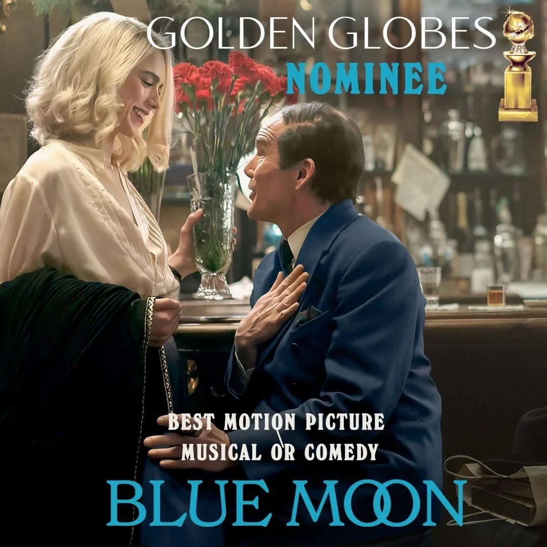 BLUE MOON has been nominated for Best Motion Picture Musical or Comedy at the Golden Globes!

Makeup for Mr. Hawke: @davidathertonmakeup 
Wigmaker for Mr. Hawke: @ballard.hair.design