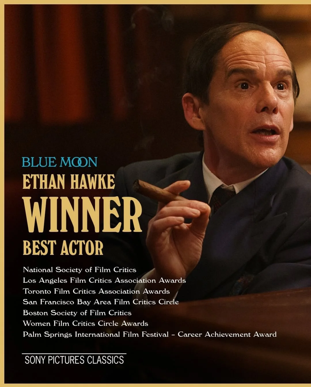 Cool as a Hawke. Smooth as an Ethan 🔥Cue the Hawke Attack🏆 2025 Golden Globe nominee &bull; 7&times; Best Actor winner &bull; 22&times;+ nominations &amp; counting

Makeup for Mr. Hawke: @davidathertonmakeup 
Wigmaker for Mr. Hawke: @ballard.hair.d