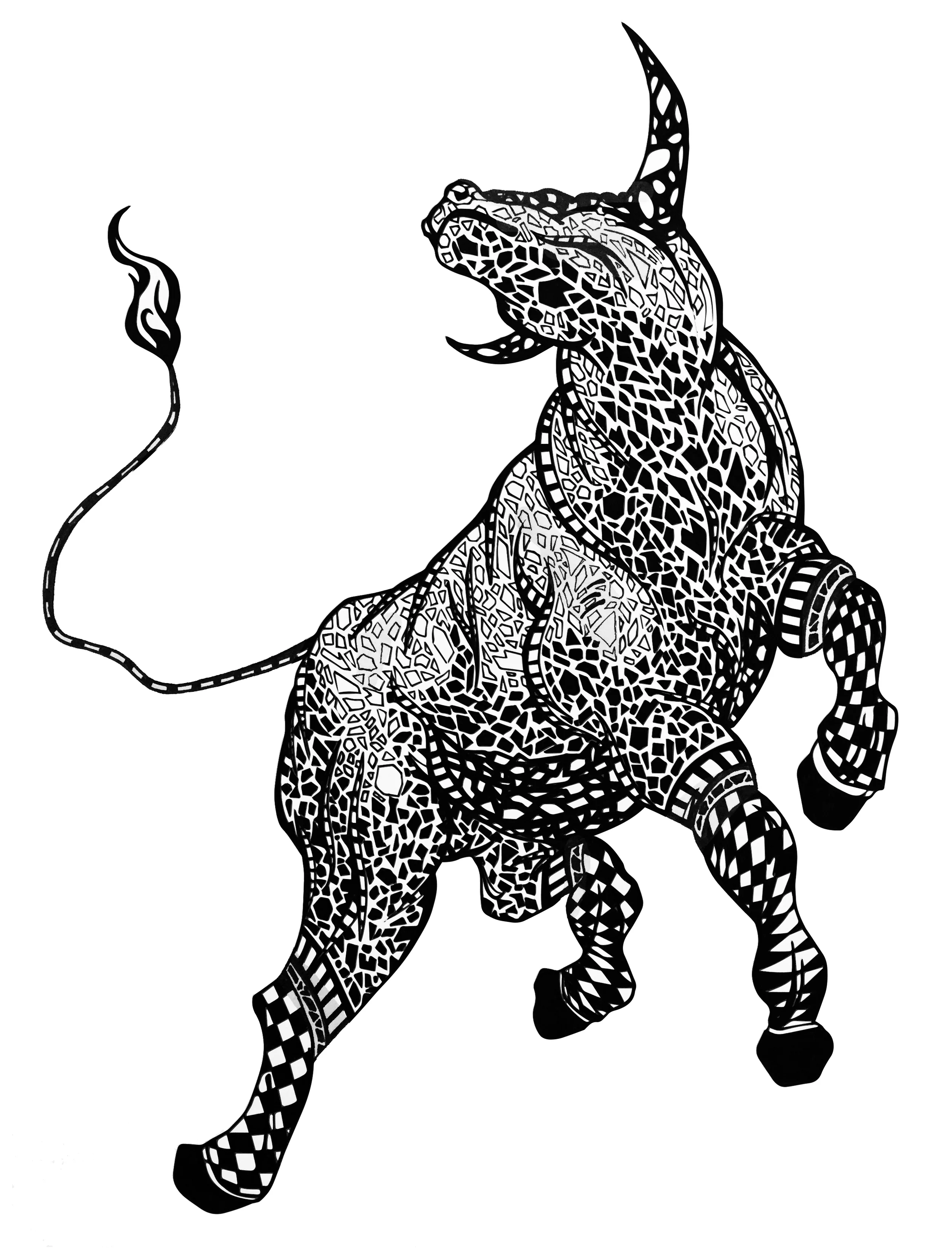 Spanish Bull; Inspired by Gaudi Architecture
