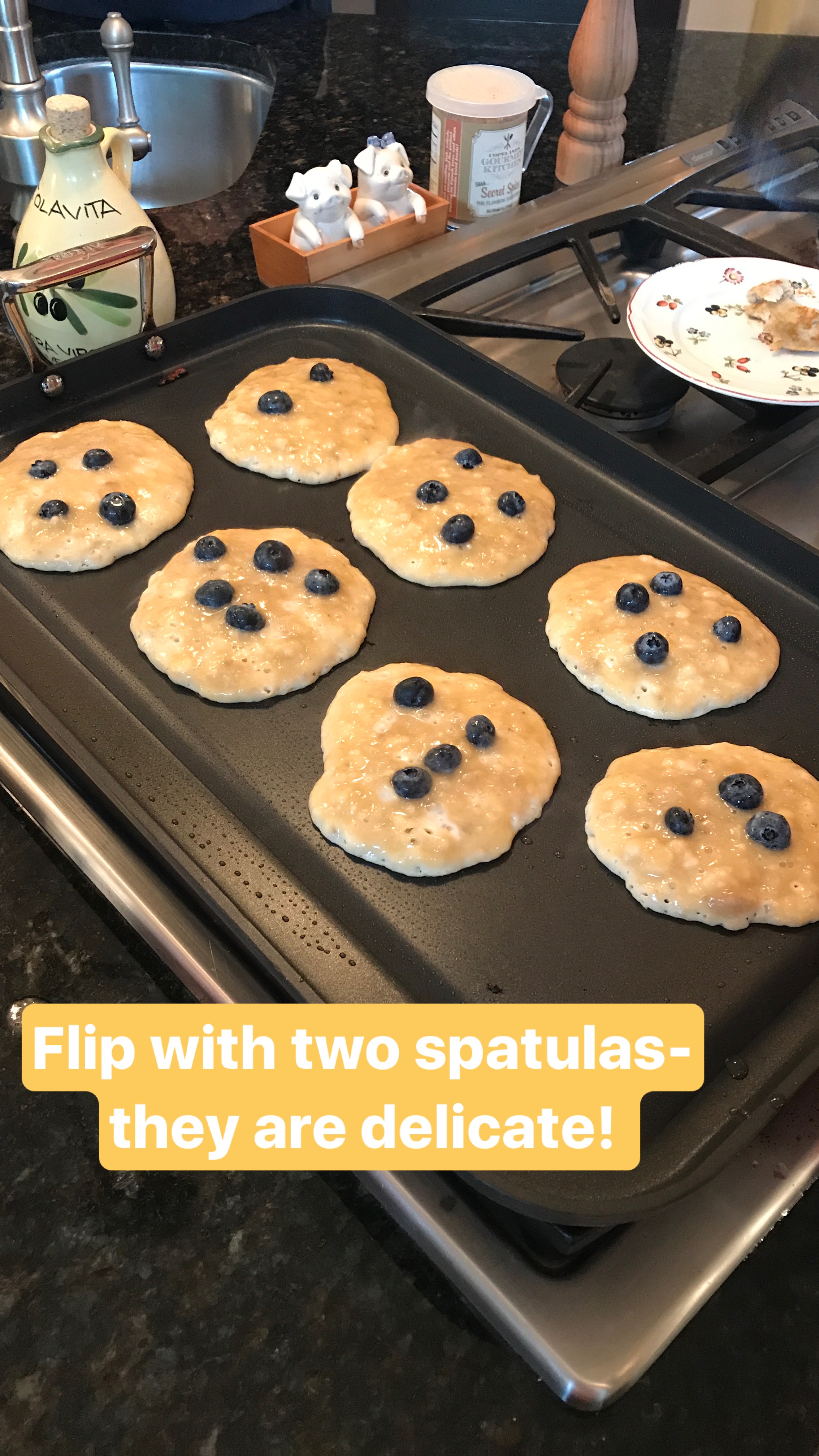 banana pancakes with blueberries 