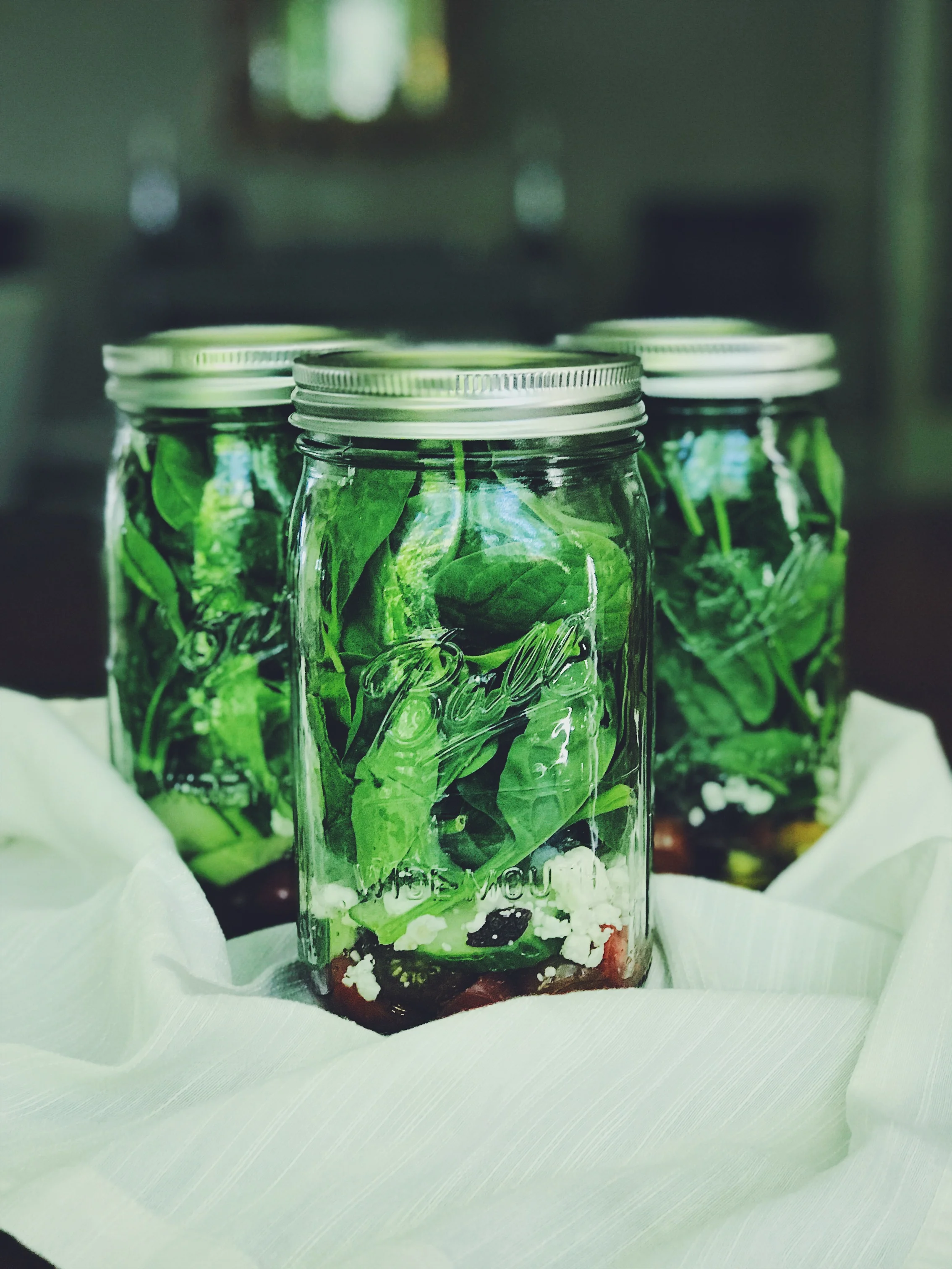 Mason Jar Spinach Salad 