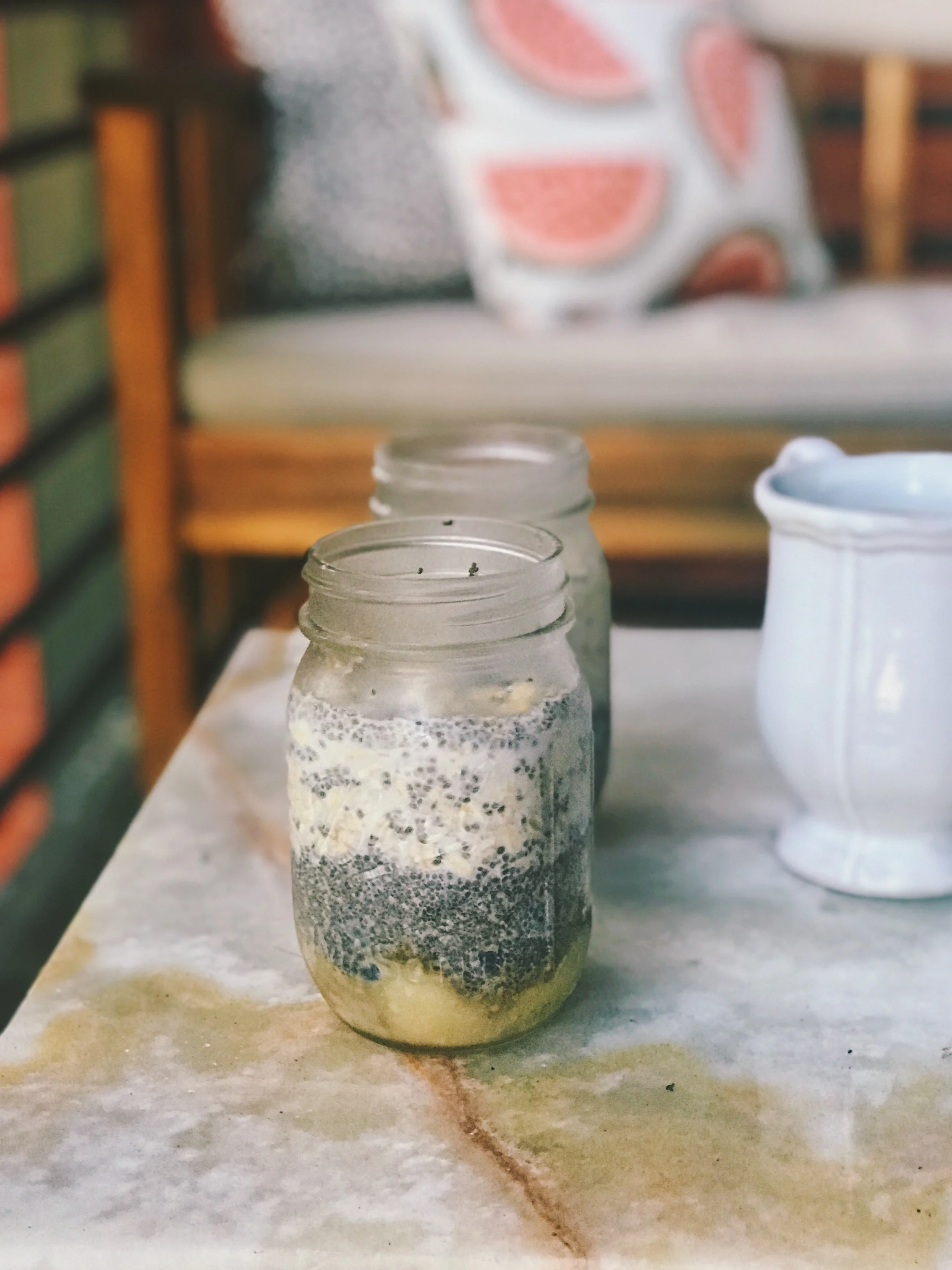 Blueberry Banana Overnight Chia Oats