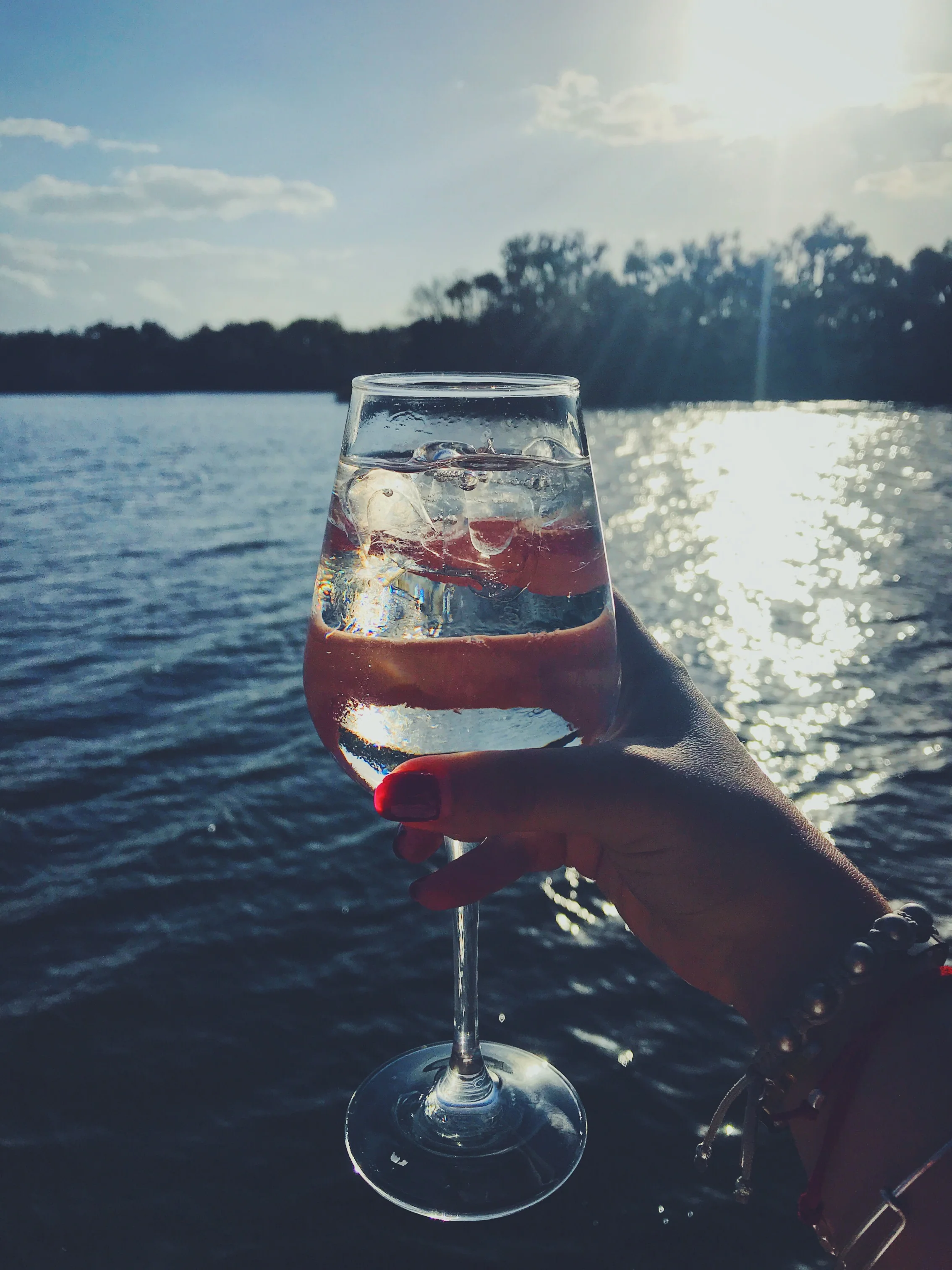 A lovely sparkling water, with a dash of cucumber shrub and splash of simple syrup.