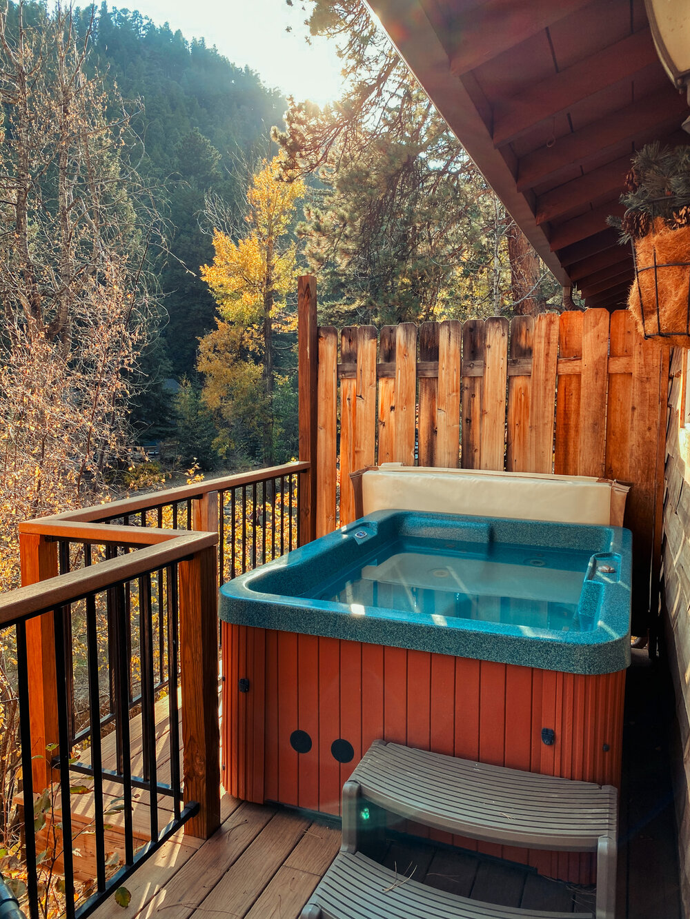 Fall River Cabin Estes Park Hot Tub Autumn View