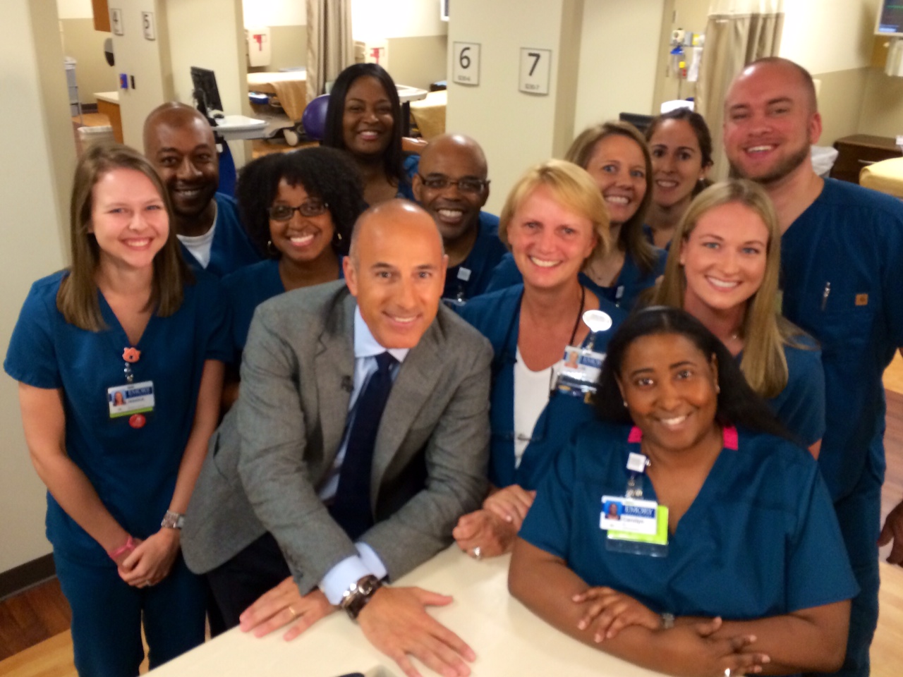 This team of nurses at Emory (pictured with Matt Lauer) were an incredible group of servants. 