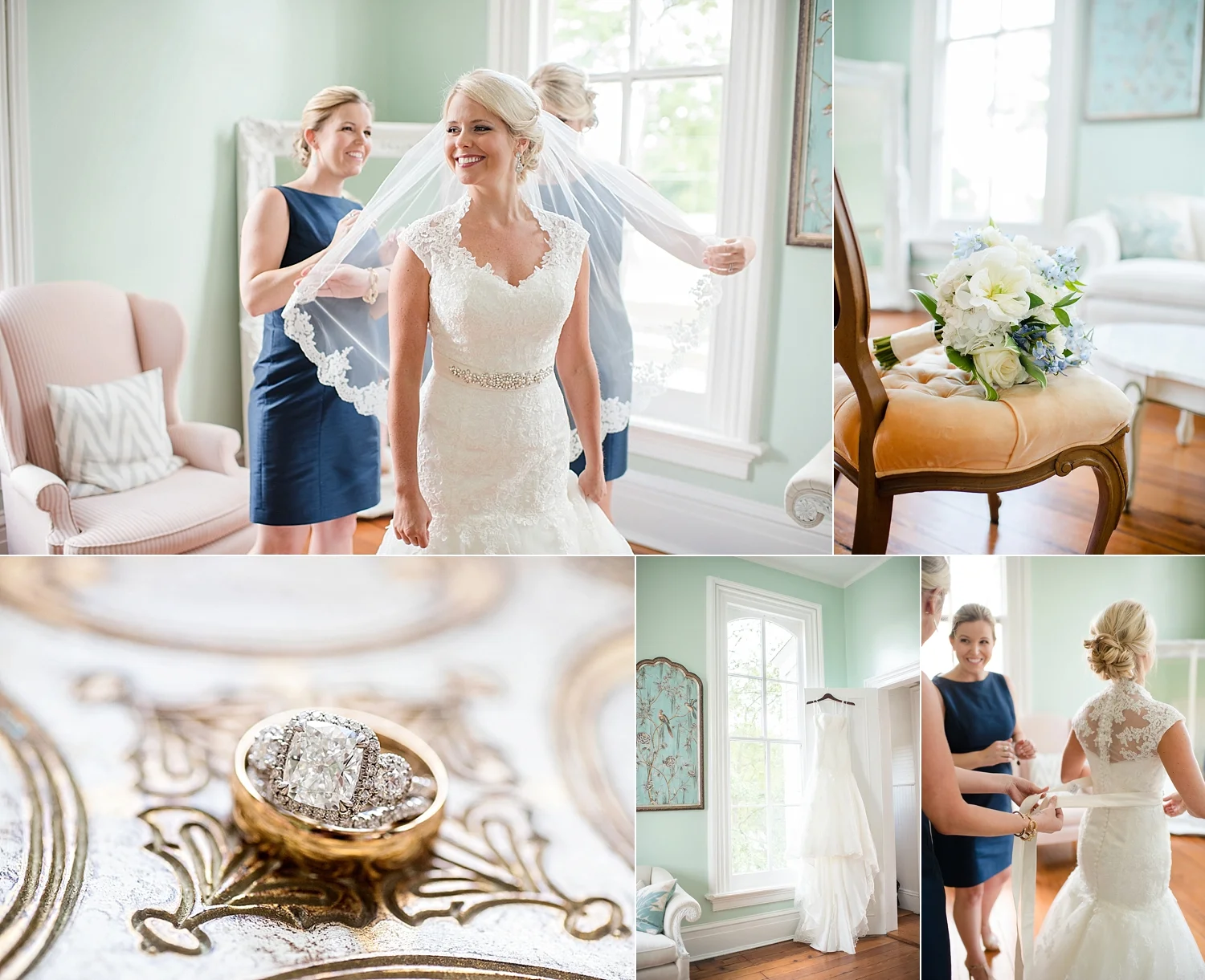 The Merrimon-Wynne House in Raleigh, NC is a great example of a venue with a notoriously beautiful bridal suite flooded with natural light.