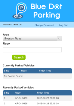  A sample of the Parking Officer Dashboard