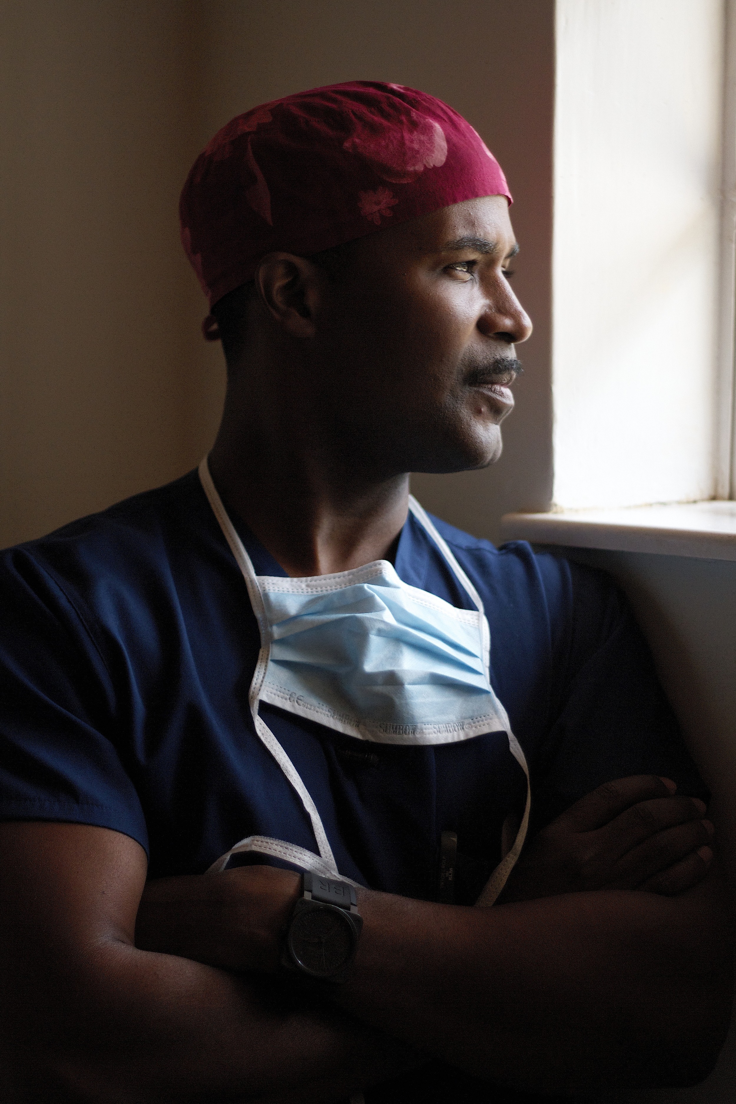 Dr Charles Boyd after performing surgery in Kenya