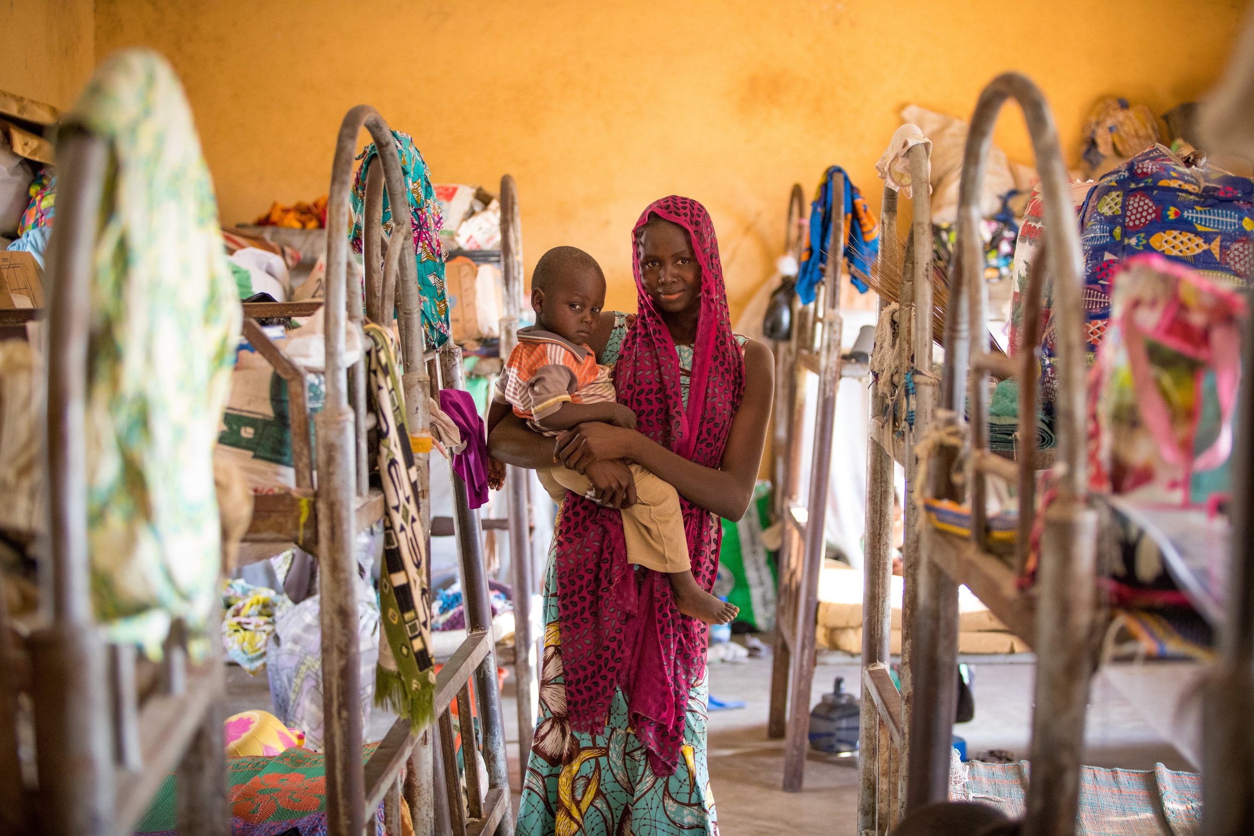 Naomi and her son live in a camp for displaced people in Yola, Nigeria