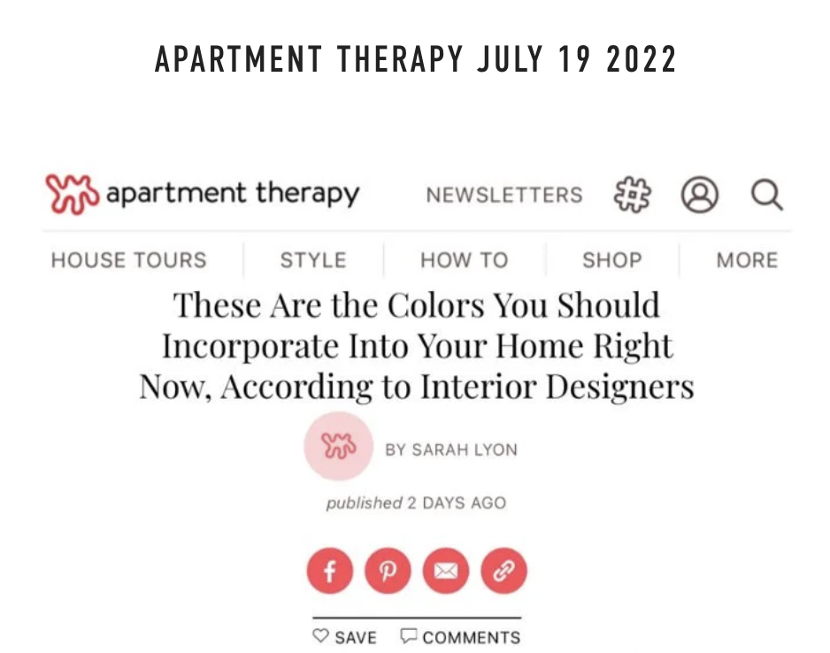 Feature with Apartment Therapy: July 2022