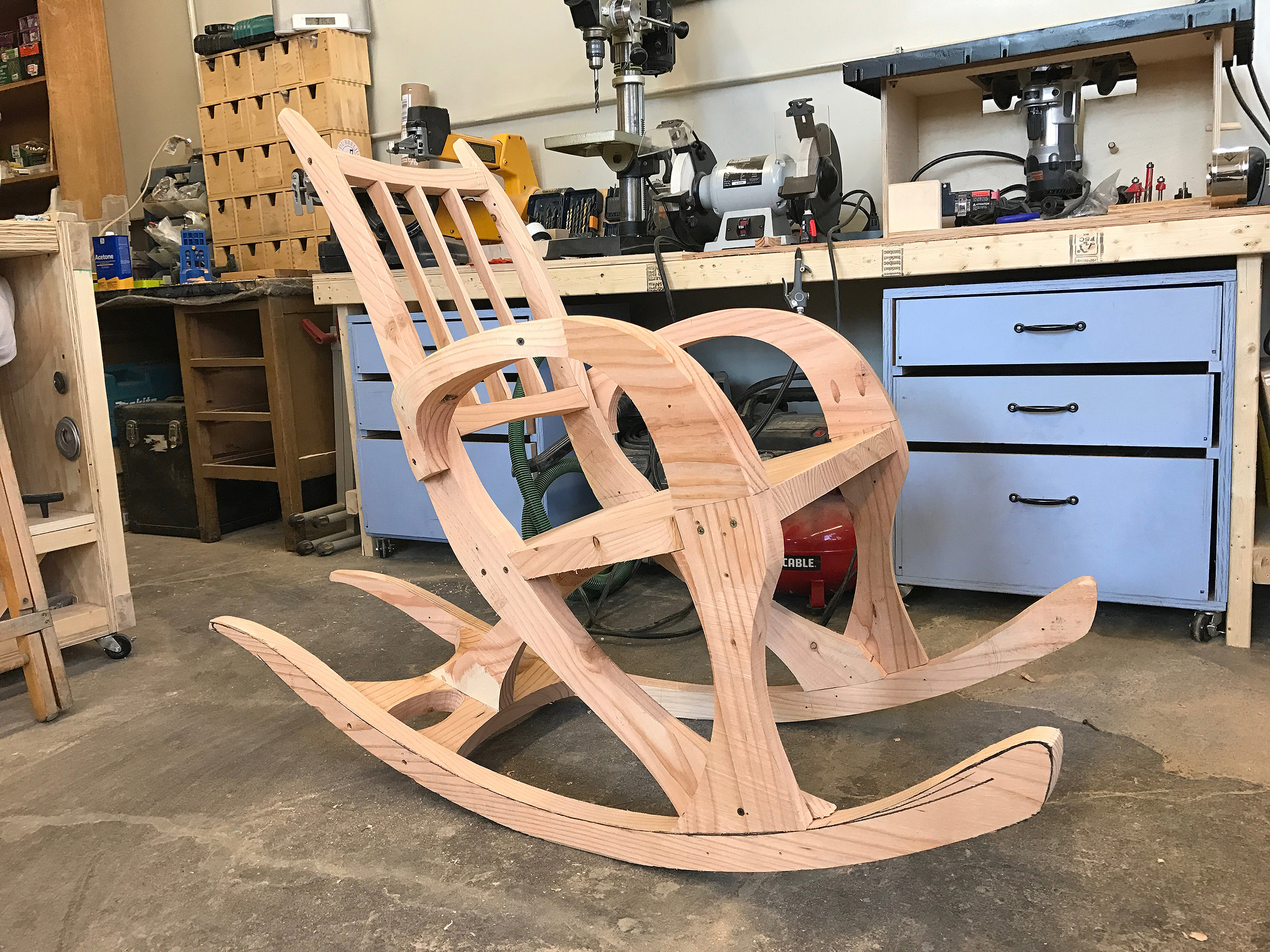 from the side the chair took on strange proportions. Later versions faired better.