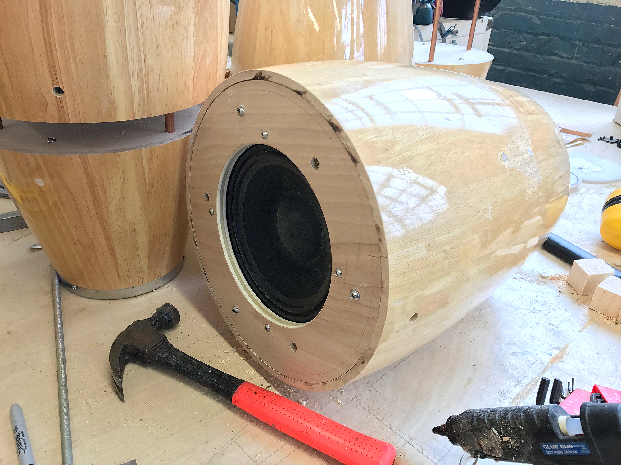 test fitting a speaker