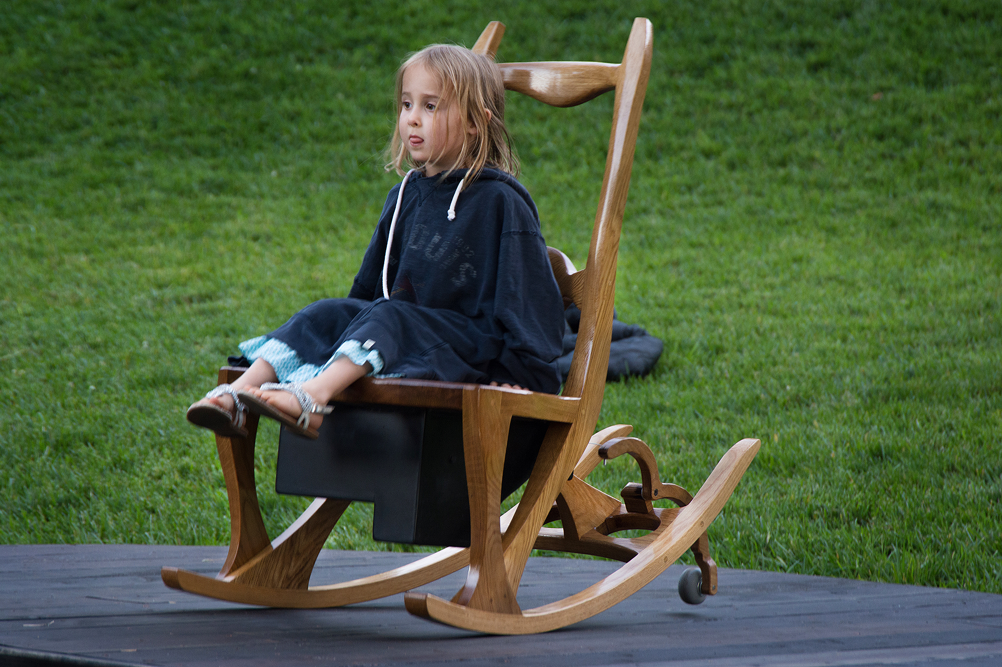 even at this age (and size) getting the chair to rock was easy