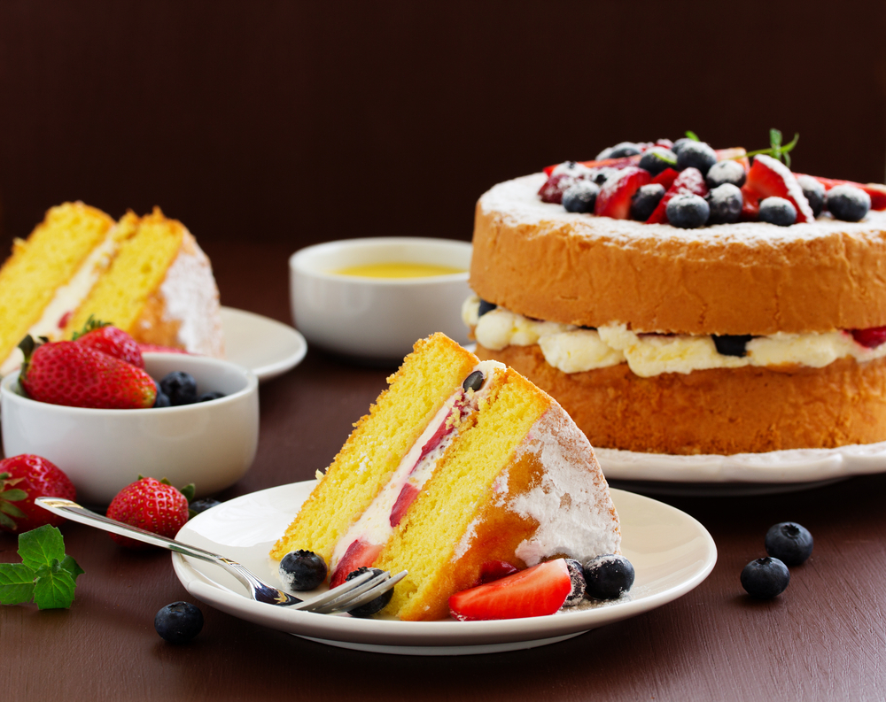 Gluten Free Genoise with Berry Jam, Mixed Berries and Chantilly Cream