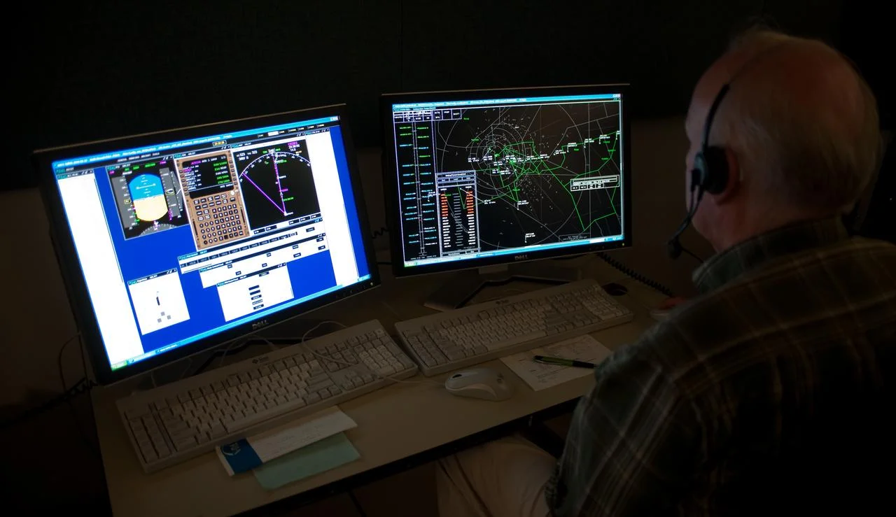 Simulation in the Ames Air Traffic Management Laboratory (Courtesy of NASA )
