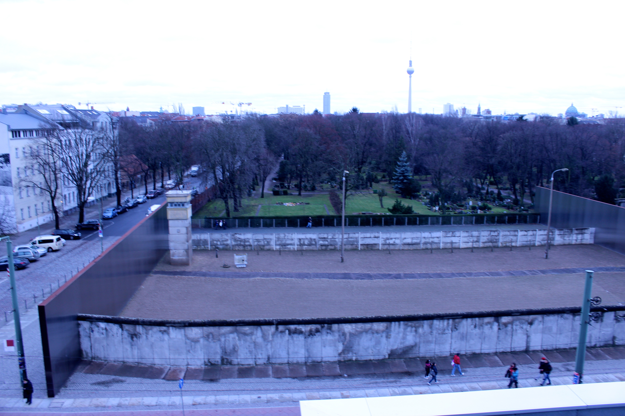 The "death zone" - part of the wall remaining separating East and West Germany