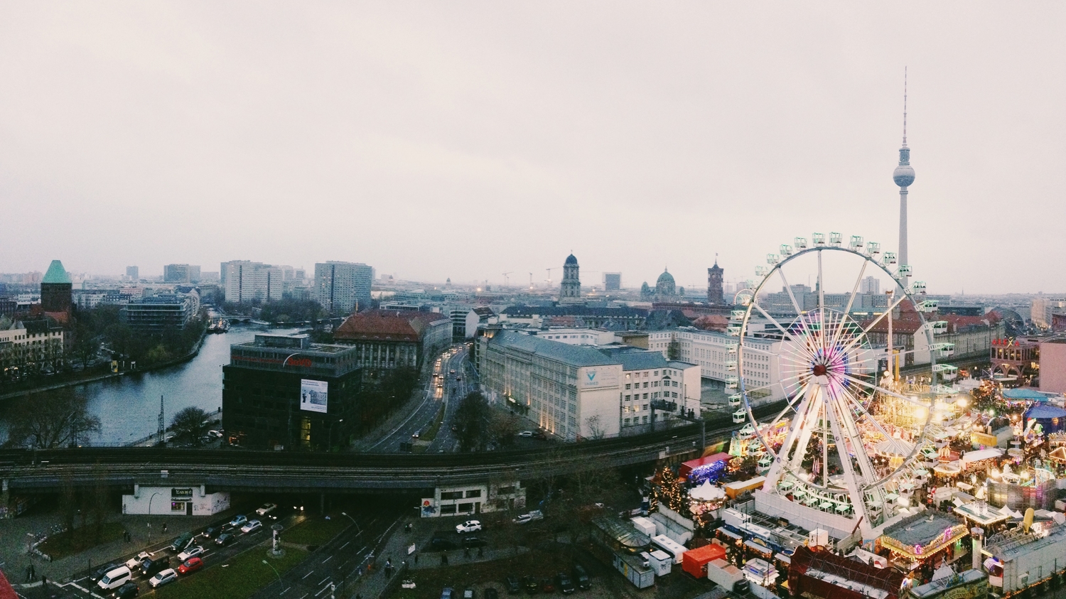 The view from our AirBnB overlooking Alexanderplatz