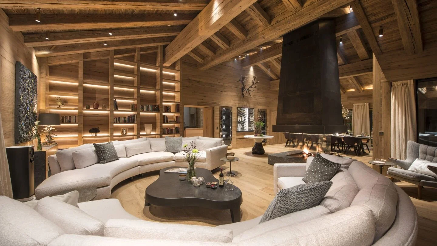 Chalet Kilimanjaro, Zermatt - Living room with fireplace