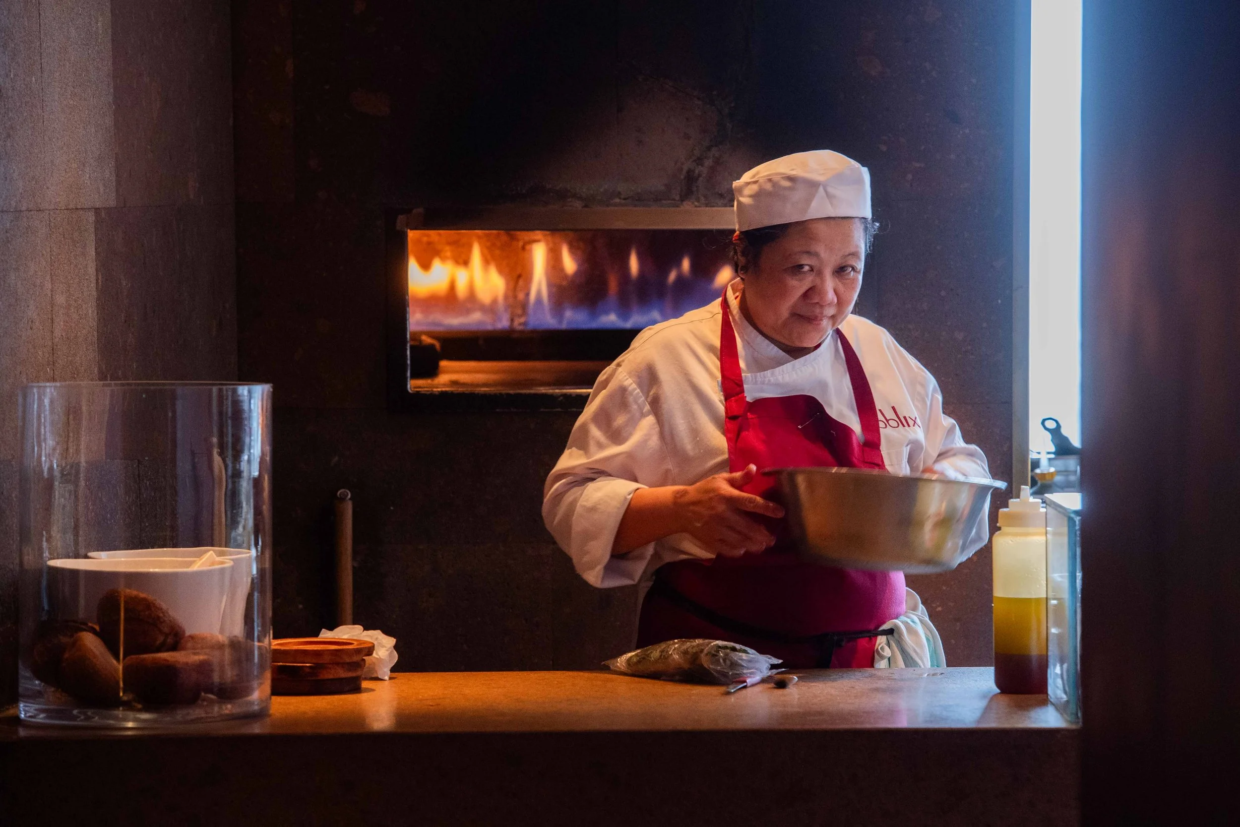 Portrait of a female chef at Oblix Restaurant, The Shard, London