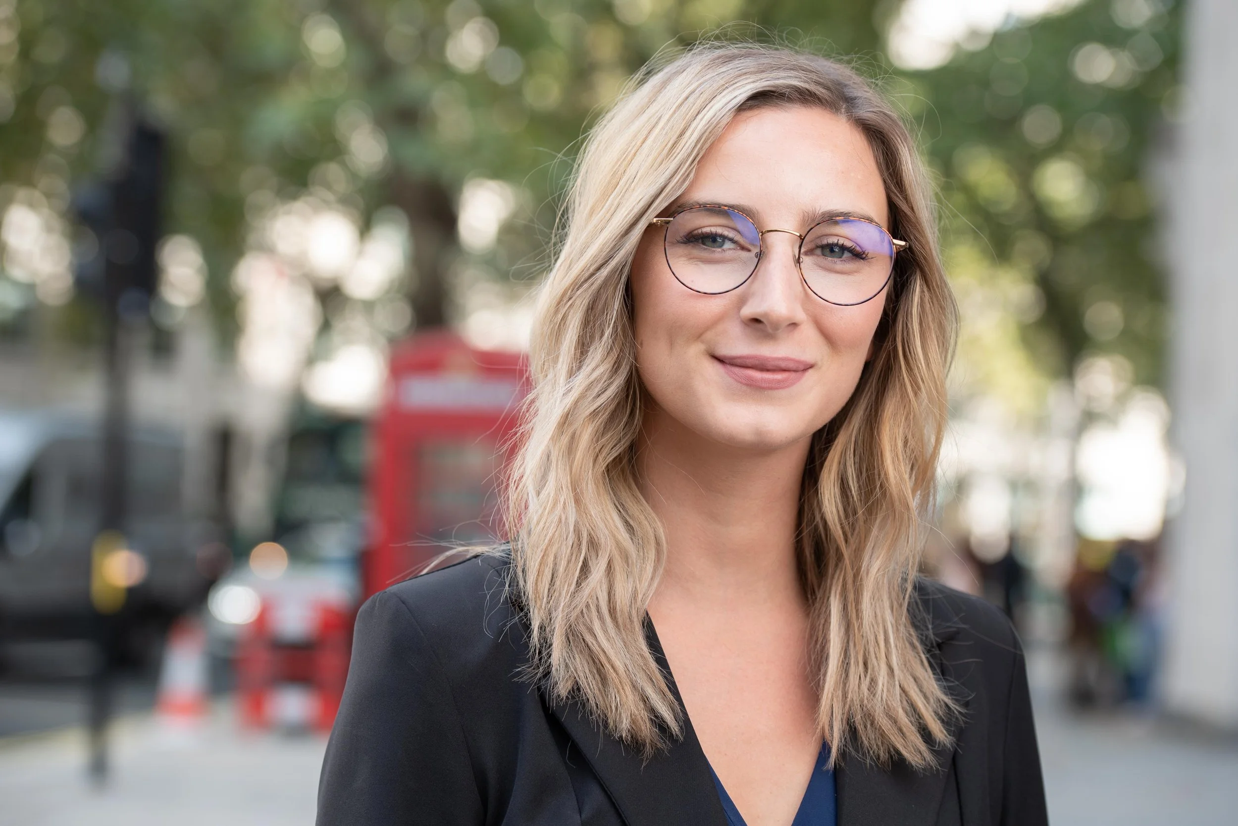 Headshot Portrait of a Woman Outside King’s College London