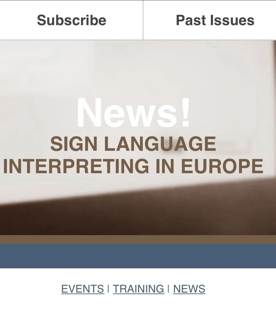Free monthly newsletter on sign language interpreting