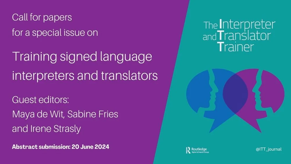 Submit abstract to special issue on Training signed language interpreters and translators
