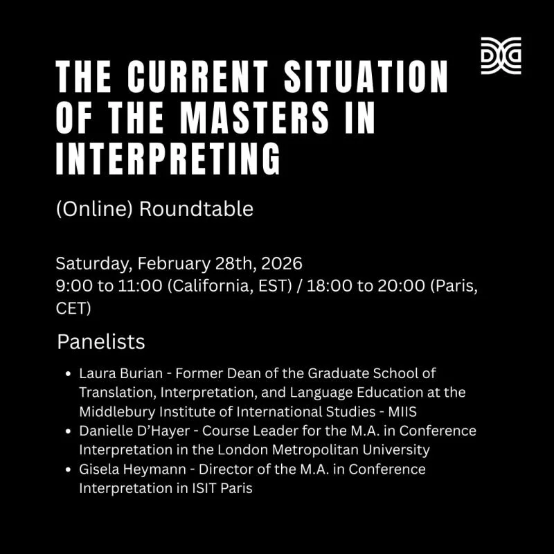 The Current Situation of the Masters in Conference Interpreting, online roundtable