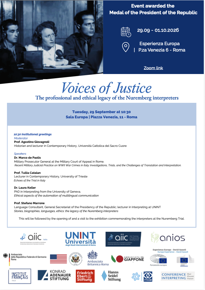 Voices of Justice - AIIC online event 