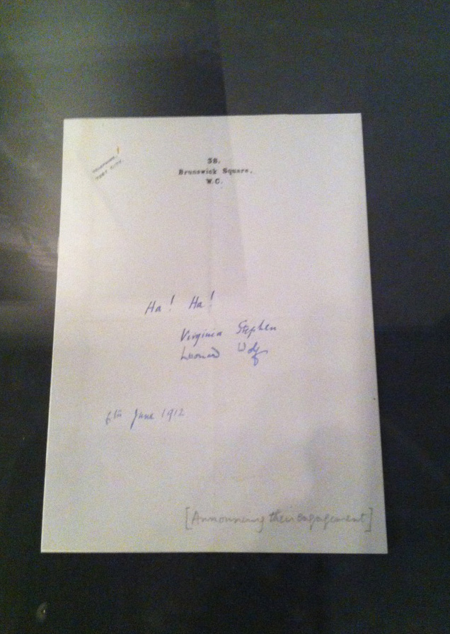 Announcement of engagement to Lytton Strachey with commentary "Ha! Ha!"