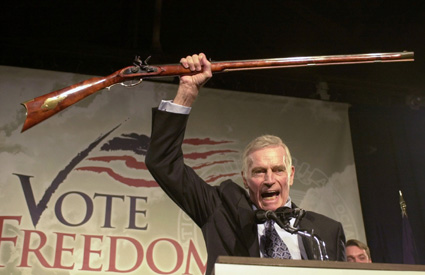 "Charlton Heston. Bob's old man loved this guy. Moses the gunslinger."