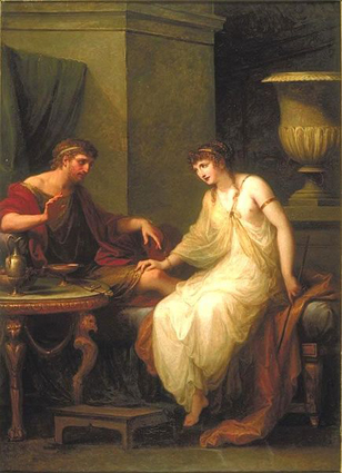 1786 Painting of Circe enticing Ulysses by Angelica Kauffmann