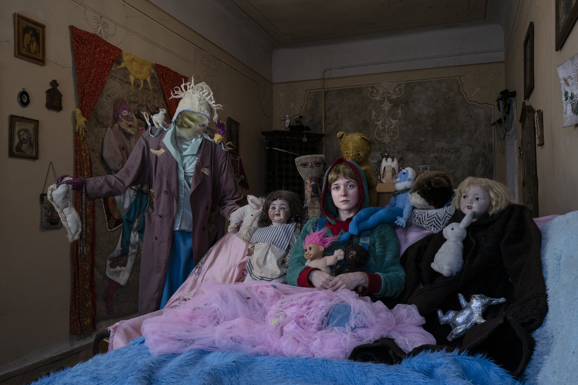  Jan Bačynsjkyj, a Ukrainian visual artist, curator, and film director, in her world. Lviv, Ukraine, 2026 
