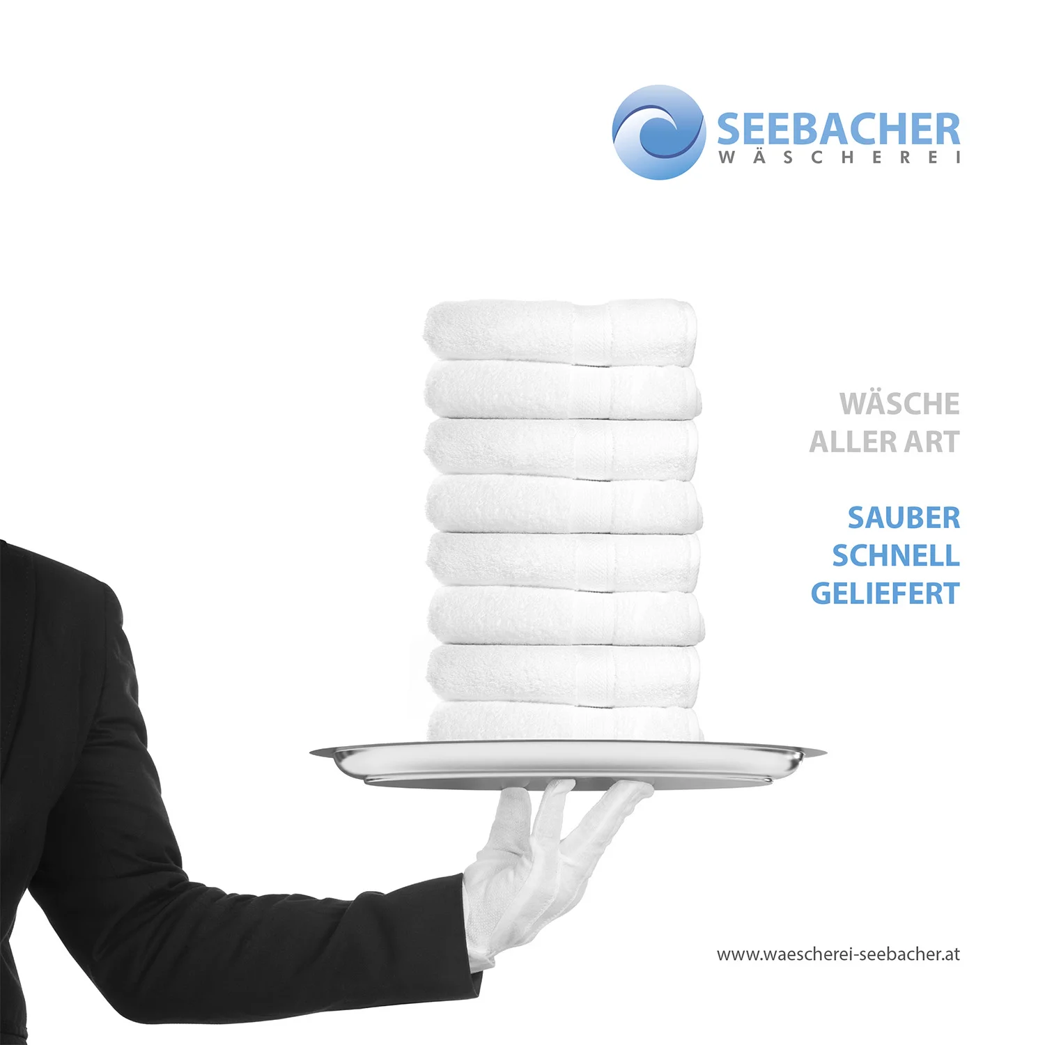 Key-Visual und Slogan für die Wäscherei Seebacher, 2016