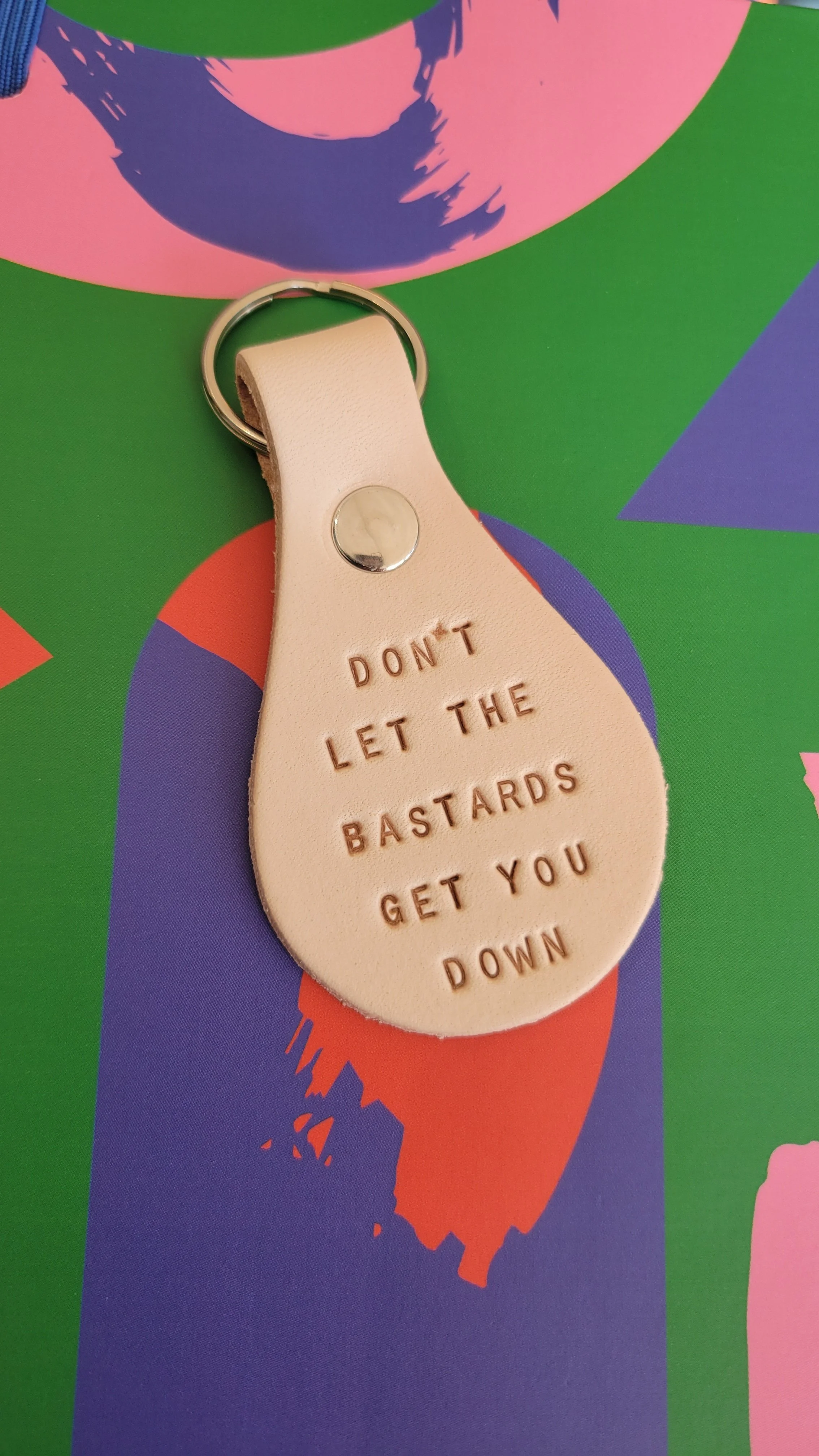 Hazel Ray Stamped Leather Key Fob.jpg