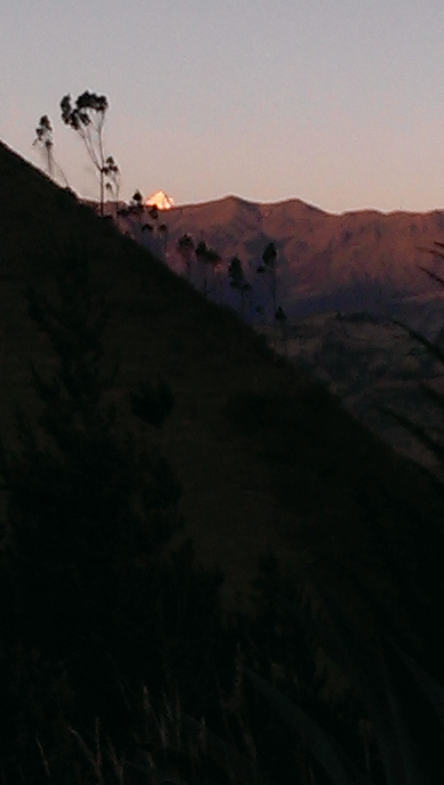 Snow capped peak in distance