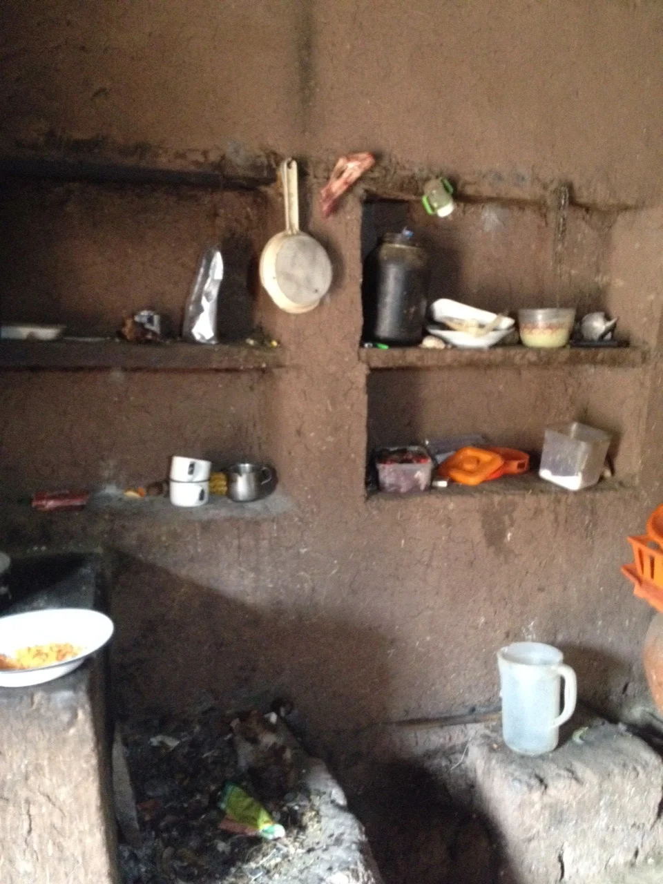 One side of the adobe kitchen. 