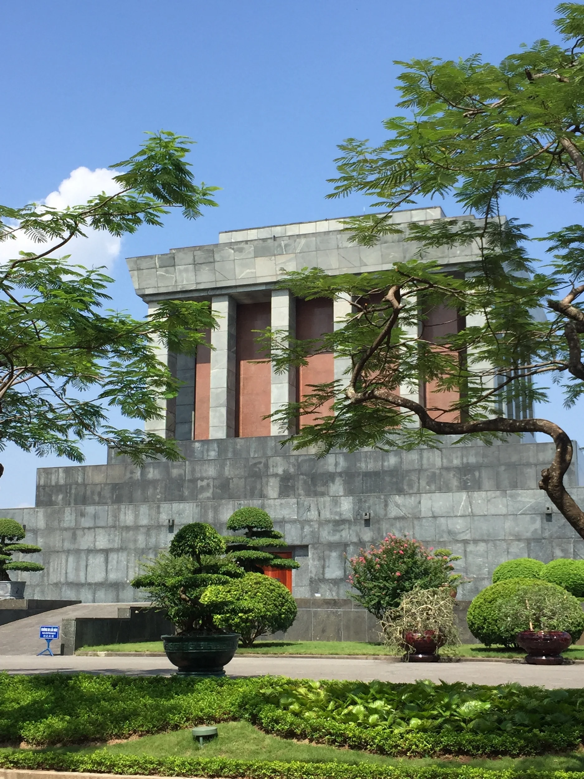 Ho Chi Minh Mausoleum, where Uncle Ho is laid to rest despite wanting to be cremated. 