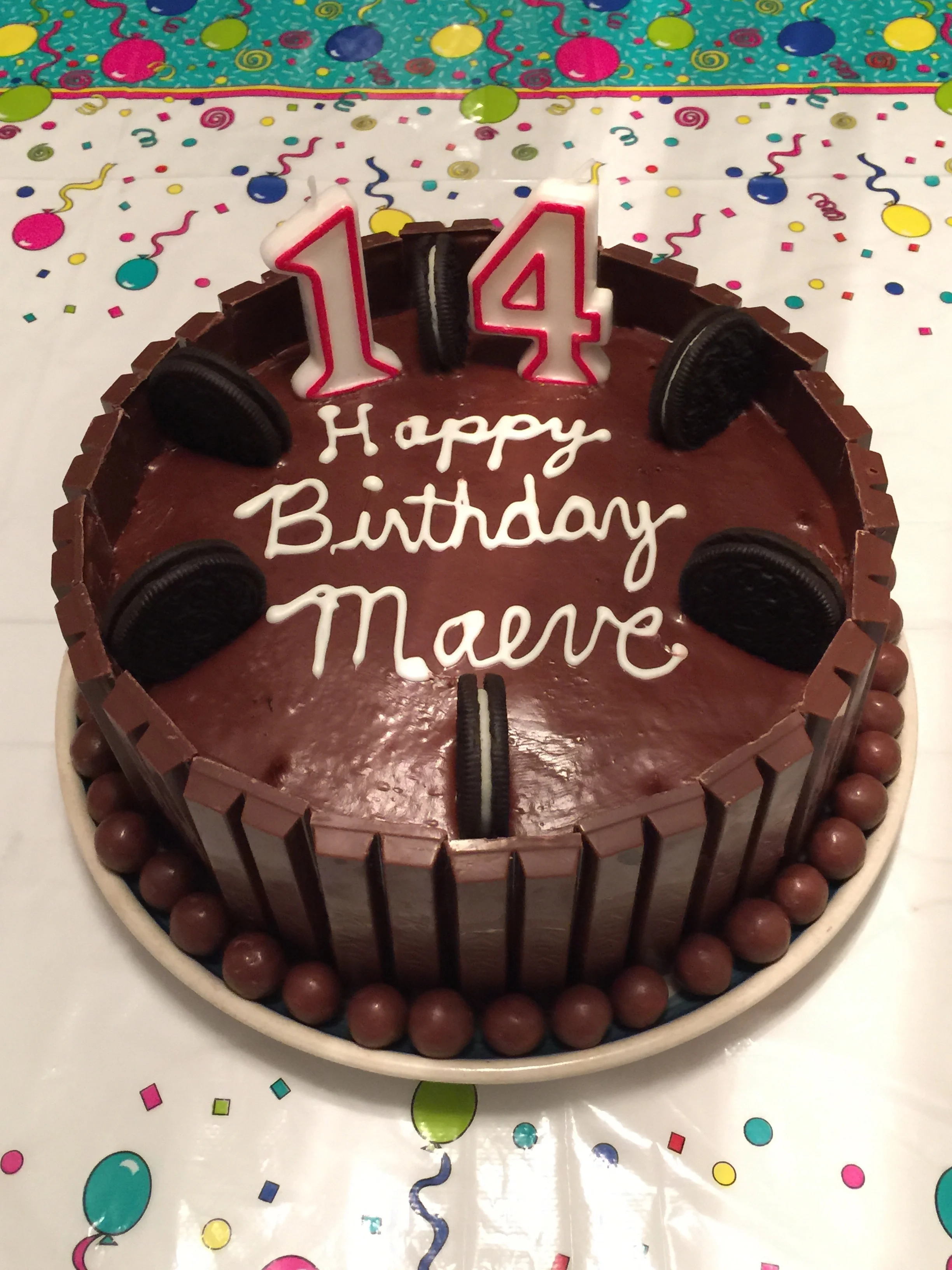 We also celebrated Maeve's birthday in winter. She requested a Kit Kat cake. 