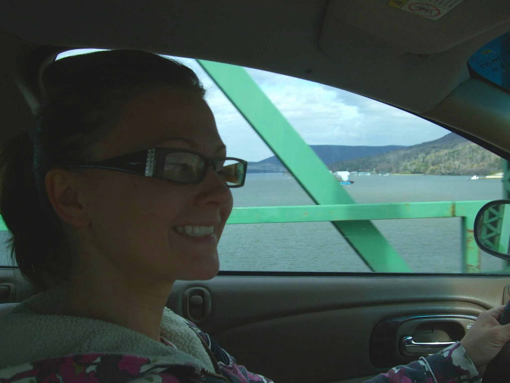 The only old school pic I could find last minute of me or Matt driving in the car on a road trip! Even though I know we have a million. This was in Chattanooga, TN.