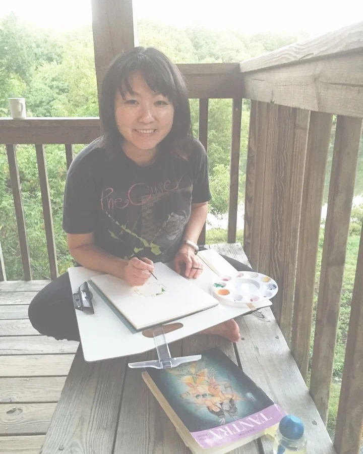 Painting Gan esha yantra this weekend with my teacher @sacredma #sacredart photo by @sandrinevanslee