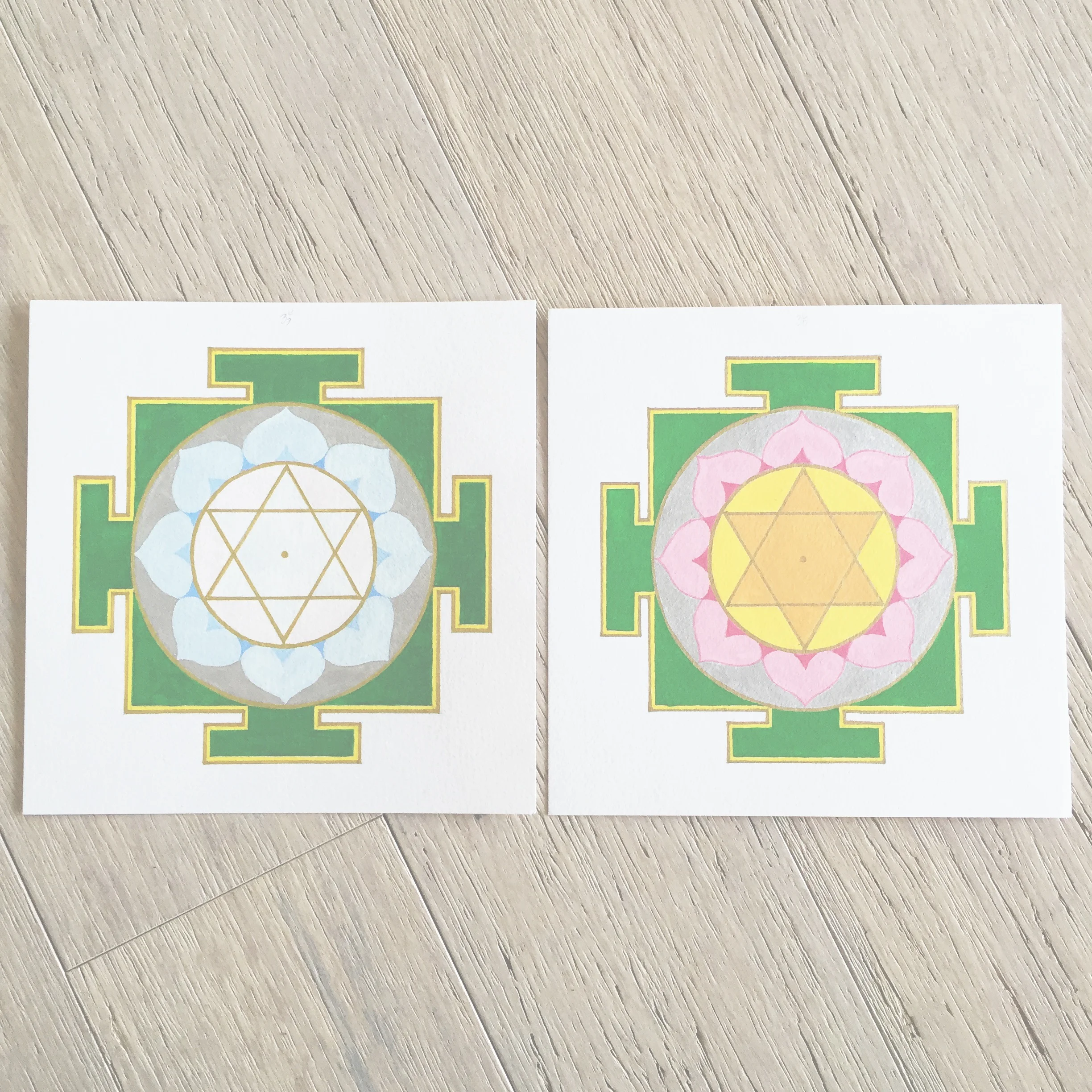 Goddess yantras knowledge and prosperity completed. #saraswati #lakshmi #yantra