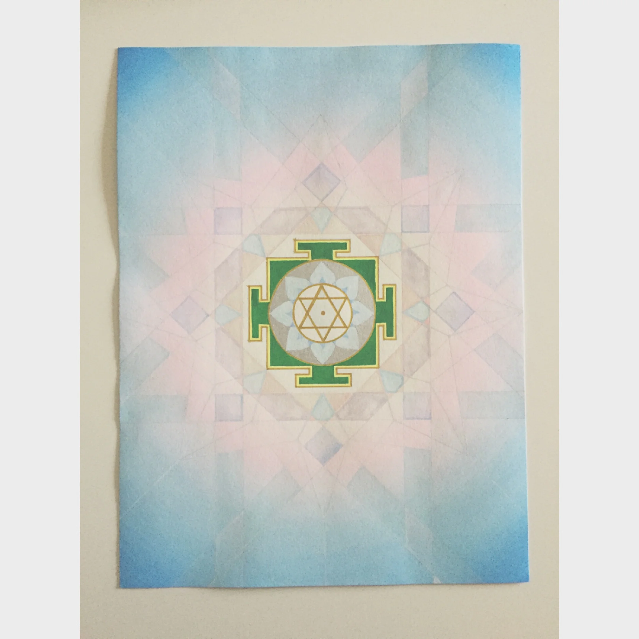 #mantramonday my latest and favorite mandala and yantra, Saraswati the goddess of the arts and knowledge. with #3 vedic square pattern behind for wisdom. the mantra: "om hring saraswataye namaha om" #mantra #yantra #mandala #saraswati #sacredart